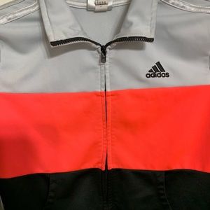 Girls color block adidas zipper jacket